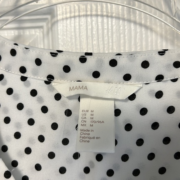 H&M Mama Maternity Polka Dot Balloon Sleeve Empire Waist Flowy Feminine Tunic M - Picture 3 of 10
